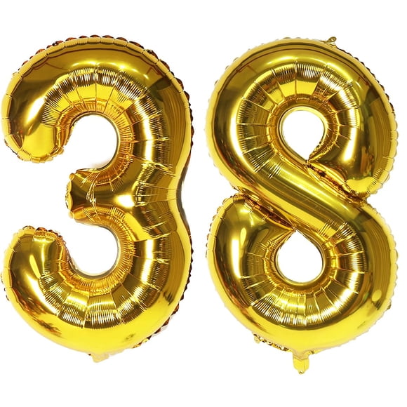 Número de globo EBAIJQUO 38 dorado de 38 pulgadas para decoración de fiestas
