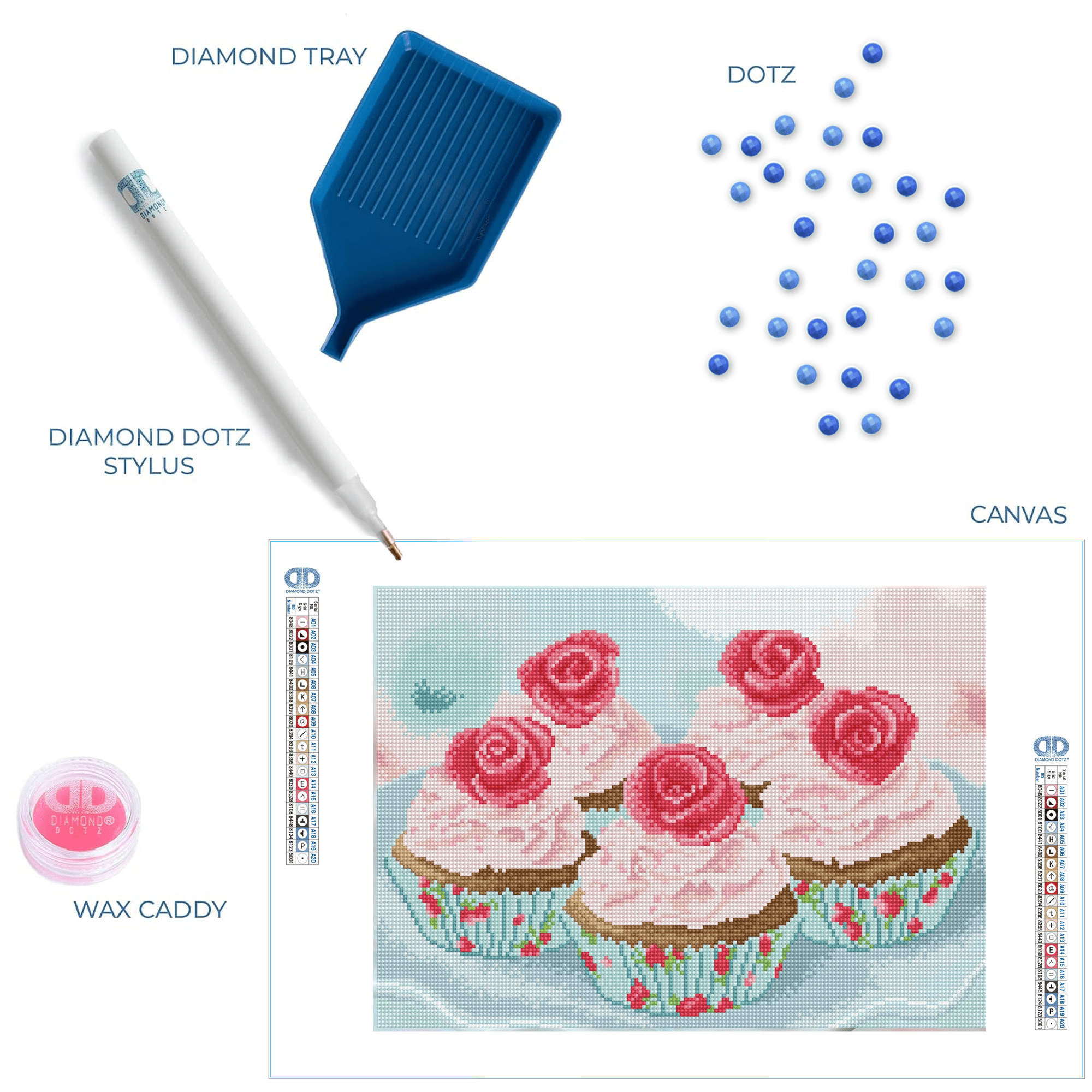 Diamond Dotz Party Time Cupcake Diamond Painting Kits for Adults - Diamond Art Kits a Relaxing Creative Craft Kit with Dotz Gems 16.9"x12.2"