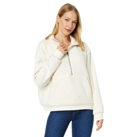 Splendid Lexi Sherpa 1/2 Zip Marshmallow LG (Women's 10-12)