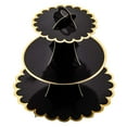 thumbnail image 2 of Soporte de cartón de 3 niveles para cupcakes, pasteles, postres, torres, recepciones de cumpleaños y dulces. Negro, 2 of 9