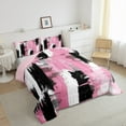 thumbnail image 3 of Castle Fairy Oil Painting 3-Piece Full Size Comforter Sets,Black Pink Bedding Comforter Set,Abstract Artwork Lightweight Bedding Sets,Luxury Teenagers Bedroom Decor,Reversible, 3 of 8
