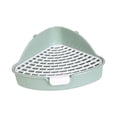 thumbnail image 4 of Caja de arena para conejos, caja de cama triangular con rejilla, caja de inodoro esquinera para conejos, bandeja para mascotas Verde, 4 of 9