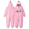 thumbnail image 5 of Matching Halloween Pumpkin Onesie Costume for Couple, Flannel Hooded Pumpkin Pajamas with Flying Ghost and Broom Print, Halloween Pajamas for Adults, Oversized Jumpsuit Loungewear for Trick or Treat, 5 of 9