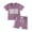 Purple, variant on Bagilaanoe 2pcs Toddler Baby Girl Shorts Set Short Sleeve Letter Print T Shirt Tops Checkerboard Shorts 6M 12M 18M 24M 3T Kids Casual Summer Clothes