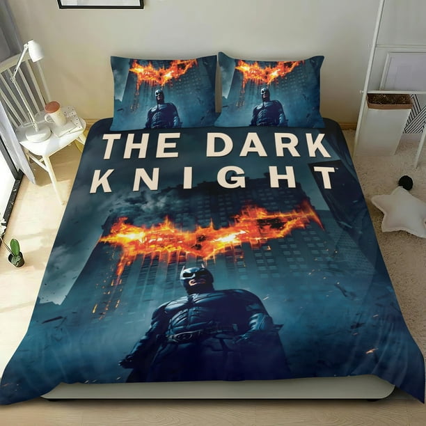 El Caballero de la Noche Conjunto de sábanas temático, trío de piezas, cómodo y amigable con la piel, diseño único, regalo de decoración para el hogar para familiares, amigos y fans,173cm *218cm