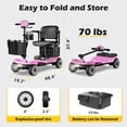 thumbnail image 5 of EAGLOG Upgrade 4 Wheels Mobility Scooter with Removable Battery, Compact Heavy Duty Mobile for Travel, Foldable Powered Wheelchair for Adult, 330lbs, Pink, 5 of 12