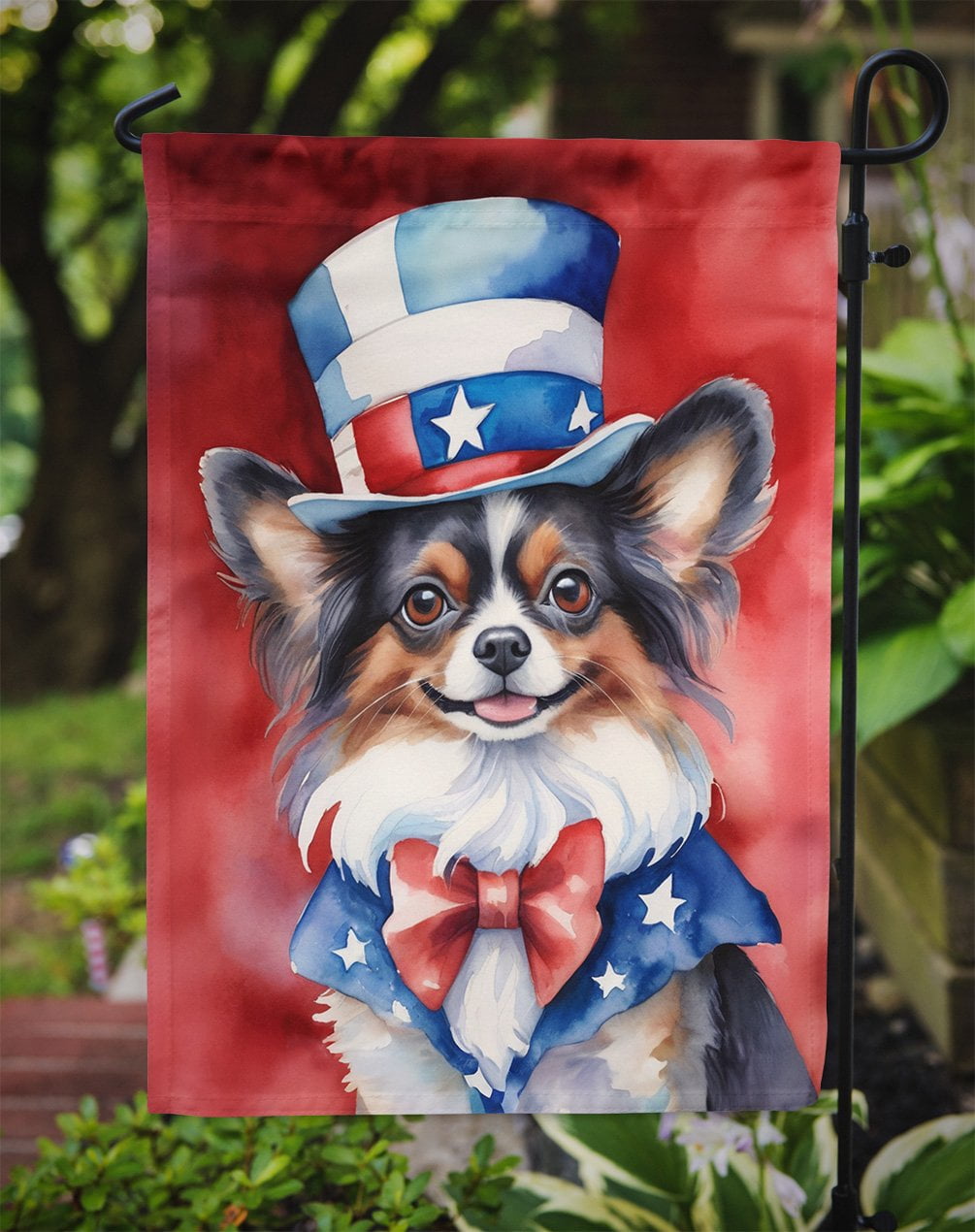 Papillon Patriotic Garden Flag 11.25 in x 15.5 in