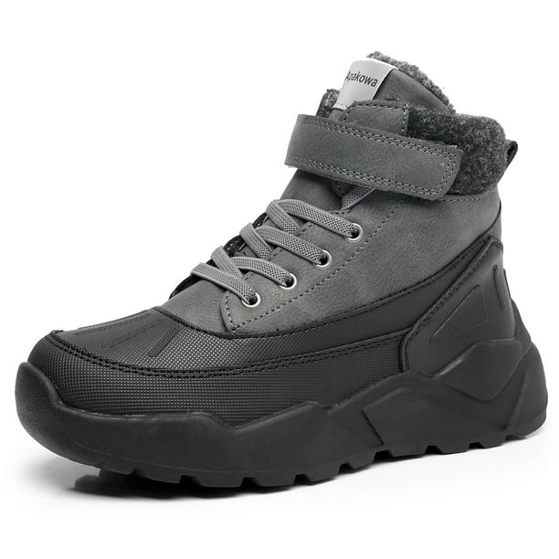 Apakowa Kids Boys Water Resistant Warm Winter Snow Boots Faux Short