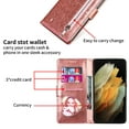 thumbnail image 2 of Zipper flip wallet glitter leather phone case for Samsung S24 ultra S23 fe S22 plus S21 A25 A24 A52 A53 A15 A72 A33 A32 with card slots cover, 2 of 9