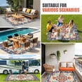 thumbnail image 4 of Orange Blue Ethnic Outdoor Rug for Patio/Deck/Porch, Non-Slip Large Area Rug 3 x 5 Ft, Boho Vintage Geometric Art Indoor Outdoor Rugs Washable Area Rugs, Reversible Camping Rug Carpet Runner, 4 of 8