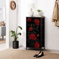 thumbnail image 6 of Gothic Dresser for Bedroom with 4 Storage Drawers Red Roses Black Bold Artistic Contrast Dressers Chest of Drawers Steel Framed Fabric Closet Organizers for Dorm Entryway Living Room End Table, 6 of 8