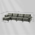 thumbnail image 4 of Costway Modern Modular L-shaped Sectional Sofa w/ Reversible Chaise & 2 USB Ports Grey, 4 of 10