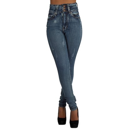 Style N201  Colombian Design, High Waist, Butt Lift, Levanta Cola, Skinny (The Best High Waisted Jeans)