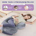 thumbnail image 3 of Pregnancy Pillows for Sleeping, Maternity Pillow for Pregnant Women, F-Shaped Pregnancy Body Pillow with Adjustable Wedge, Full Body Support for Back, Legs, Belly, HIPS, Velvet Cover (Grey), 3 of 7