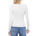 thumbnail image 7 of Made by Olivia Women's Solid Long Sleeve Crew Neck Fitted Ribbed Sweater Top, 7 of 7