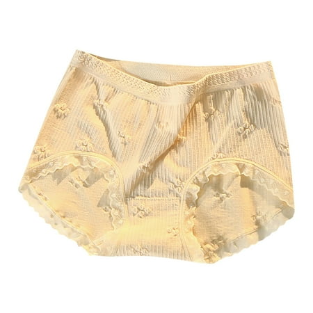 

Panties For Women Solid Color Mid High Waist Personality Design Casual Simple And Exquisite Design Briefs Elegant Fit Underpants