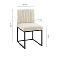 thumbnail image 3 of Modway Carriage Channel Tufted Sled Base Upholstered Fabric Dining Chair in Black Beige, 3 of 8