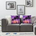 thumbnail image 3 of JRXY Ocean Sea Beach Throw Pillow Covers Sunset Palm Trees Square Pillow Cases Set of 2 for Decorative Cushion Bed Couch Sofa Purple White, 3 of 6