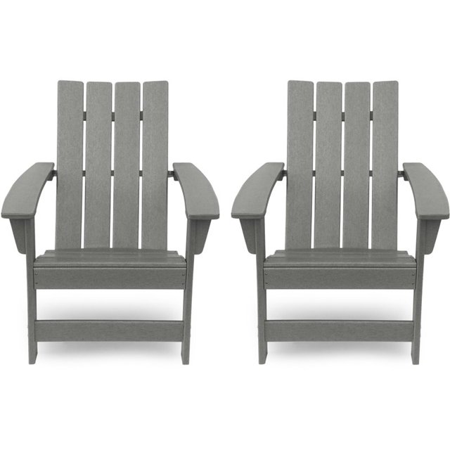Noble House Encino Chaise Adirondack Contemporaine Extérieure (Ensemble de 2) Gris