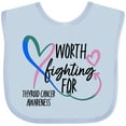 thumbnail image 3 of Inktastic Thyroid Cancer Awareness Pink, Blue, Teal Heart Ribbon Boys or Girls Baby Bib, 3 of 4
