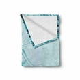thumbnail image 2 of Mandala Soft Flannel Fleece Throw Blanket, Traditional Ornamental Lace Border with Swirled Flower Lines Eastern Folk Artwork, Cozy Plush for Indoor and Outdoor Use, 50" x 60", Aqua, by Ambesonne, 2 of 6