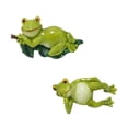 thumbnail image 1 of 2 piezas Figuras de ranas para esculturas de resina de flores adornados de jardín de hadas coleccionables para decoración de la oficina en casa, 1 of 8
