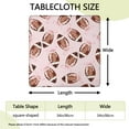 thumbnail image 2 of Pink Footballs with Bows Pattern Square Fitted Tablecloth with Elastic Edge,Square Table Cover,Washable Elastic Table Cover for Home Kitchen Party Decor 34"x34", 2 of 6