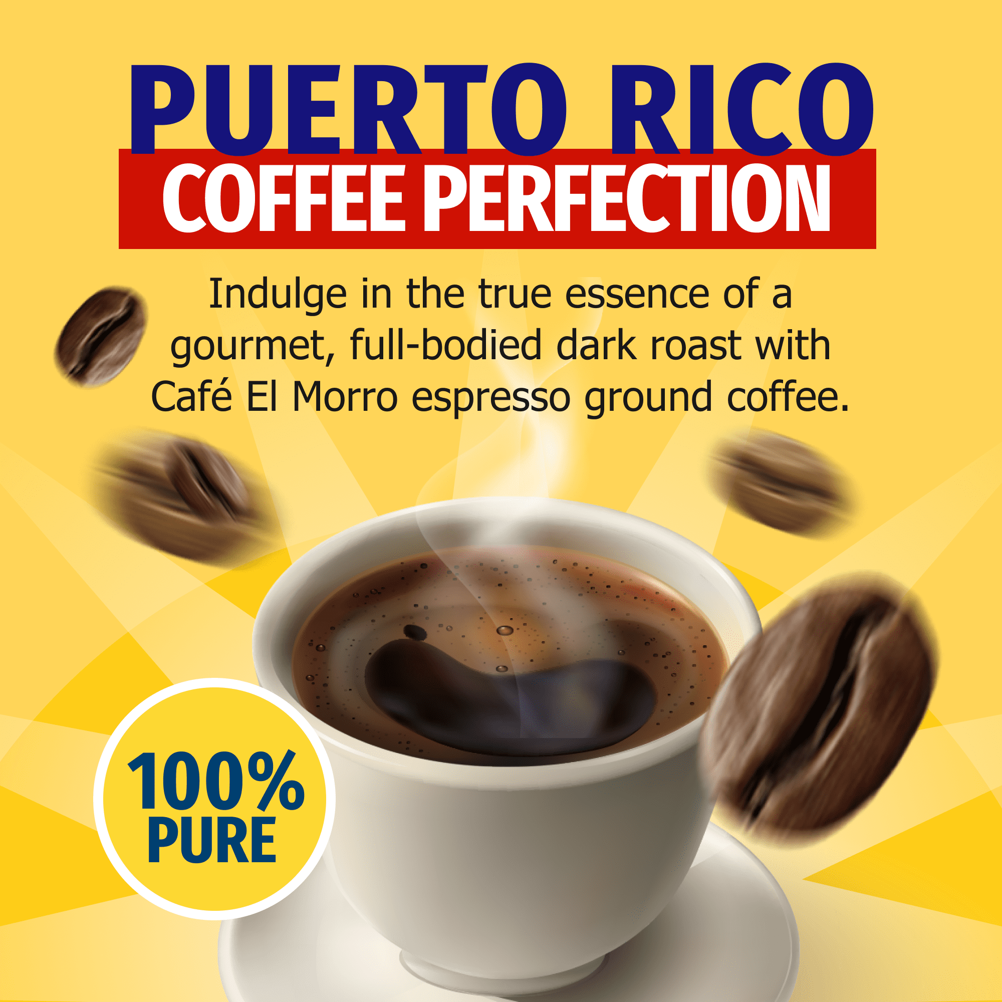 Premium Ground Coffee - from Caf? El Morro. 250g (8.83 oz) (Pack of 24) Gourmet Dark Roast Espresso Coffee, Pure Ground Coffee, Vacuum Pack