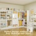 thumbnail image 2 of Homieasy 110'' Closet System with 4 Sets, Frestanding Walk-in Closet Organizer Tower with 4 Drawers & Hanging Rods, Reversible L Shaped Wardrobe Closet with Corner, 3000 LBS Max Load, White, 2 of 7
