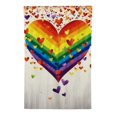 thumbnail image 2 of PHYHOO Pride Rainbow Garden Flag Double Sided Burlap, Small Love Heart Garden Yard Flags Sign Banner for Pride Month Porch Outdoor Decor White, 2 of 6