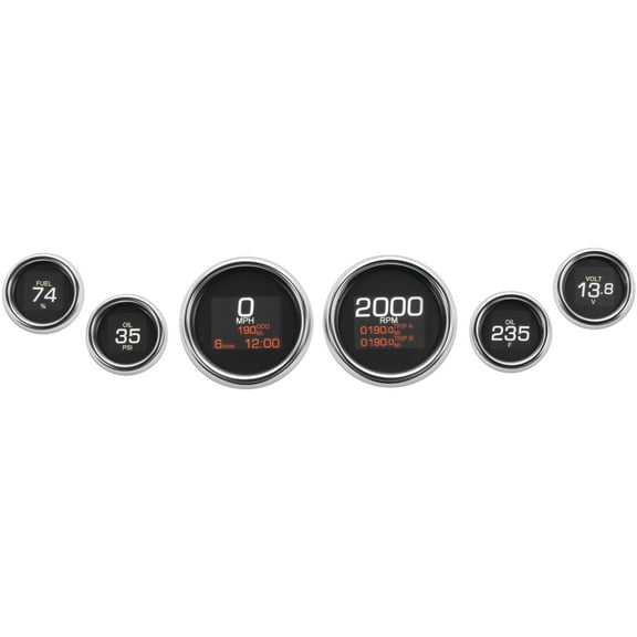 Dakota Digital MLX-8696 MLX Series 6 Gauges Set - Chrome