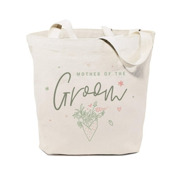 Floral Mother of the Groom Wedding Cotton Canvas Tote Bag by The Cotton Canvas Co.