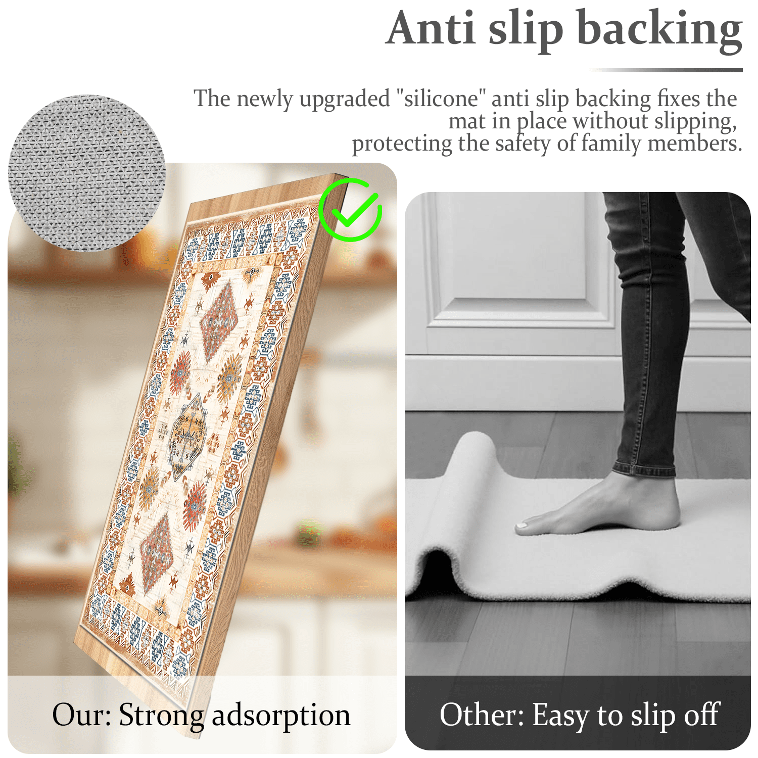 3 Pieces Kitchen Rug Sets with Runner Non Slip Washable Mats for Floor Thick Kitchen Floor Mat Carpet Runner Rugs for Hallway Laundry Holiday Decor