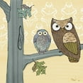 thumbnail image 2 of Paul Brent 20x20 White Modern Wood Framed Wall Art Titled - Pastel Owls IV, 2 of 5