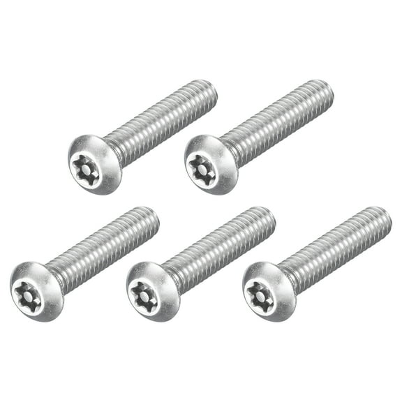 5Pack 1/4-20 x 1-1/4" Torx Security Machine Screws Bolt, Silver Tone
