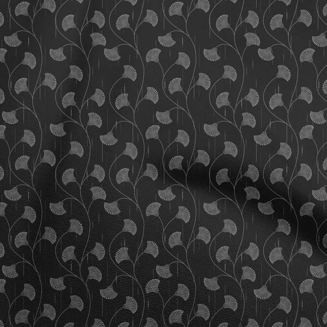 oneOone Cotton Poplin Gray Fabric Floral Sewing Material Print Fabric By The Yard 42 Inch Wide