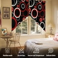 thumbnail image 5 of Abstract Red Swag Curtain Valance for Windows, Black Circle Modern Geometric Art Window Treatments Short Swag Topper for Kitchen Windows Bathroom Bedroom, 36"x63", 5 of 8