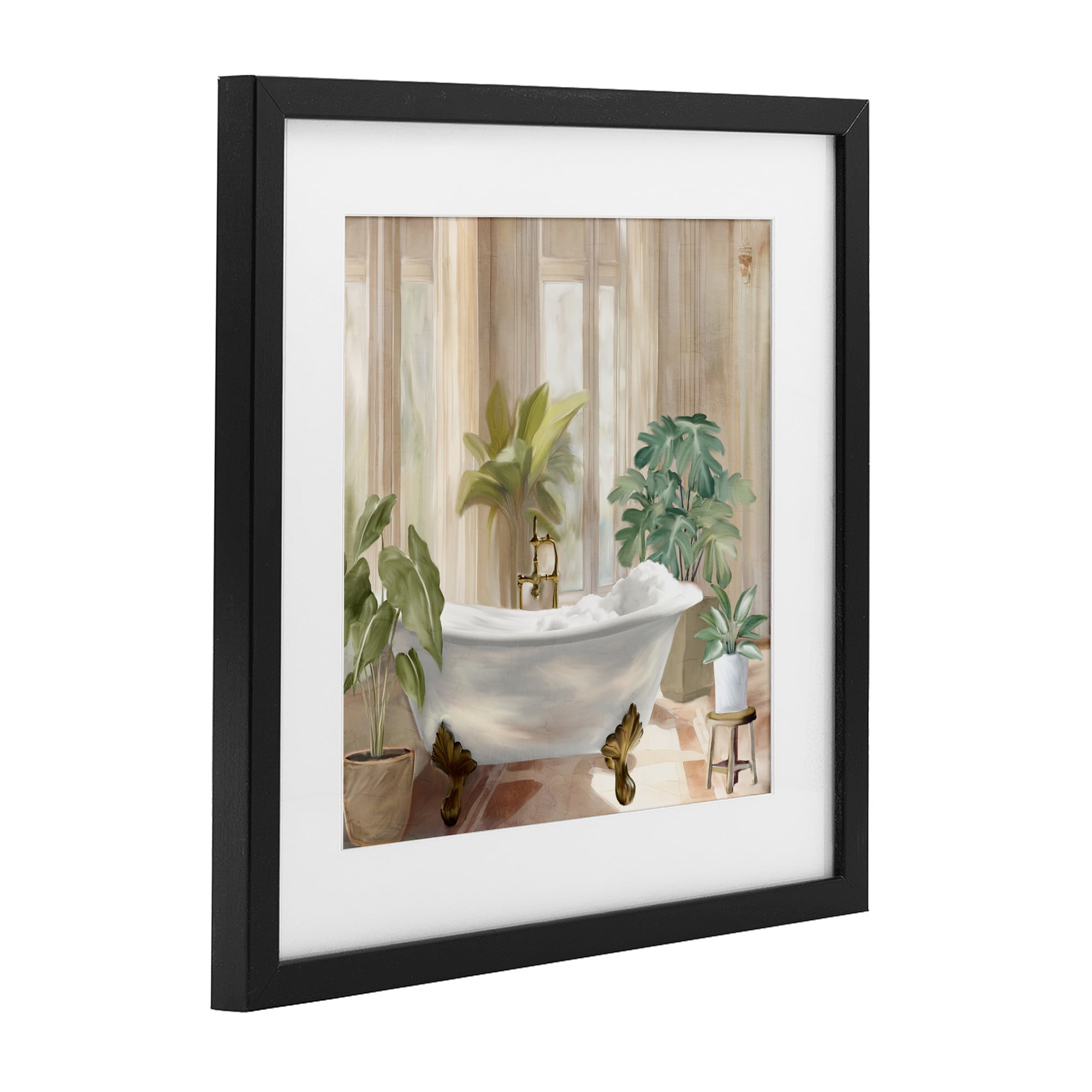 Stupell Industries Serenity Bathroom Plants Black Framed Print Under Glass, design by Kim Allen