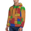 thumbnail image 3 of Goofa Colorful Building Blocks A for Men's Hooded Sweatshirt - Lightweight Pullover Hoodie with Kangaroo Pocket, Perfect for Everyday Wear-Medium, 3 of 7