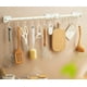 thumbnail image 3 of Soporte para utensilios de cocina BRI con 7 ganchos Estante montado en la pared de acero al carbono blanco, 3 of 4