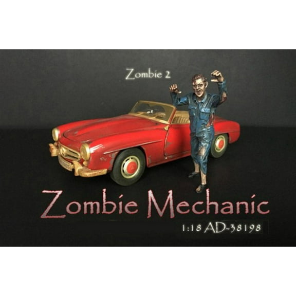 Zombie Mechanic II, Blue - American Diorama 38198 - 1/18 scale Figurine - Diorama Accessory