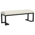 thumbnail image 2 of Mira Vanilla Boucle Upholstered Tufted Accent Bench, 2 of 8
