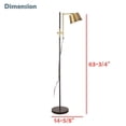 thumbnail image 3 of Aspen Creative 42003-53-1, Floor Lamp, 2-Tone Finish, Matte Black w/Copper Painted Shade, Size: 14-5/8" L x 9-7/8" W x 63-3/4" H, E26 Socket, Bulb Not Included, 3 of 3