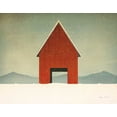 thumbnail image 2 of Fowler, Ryan 32x26 White Modern Wood Framed Museum Art Print Titled - Red Barn Winter, 2 of 4