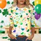 thumbnail image 1 of TaTaai Women's Fashion St. Patrick's Day Unstructured Print Loose Casual Round Neck 3/4 Sleeve T-Shirt Pullover Gift, 1 of 6