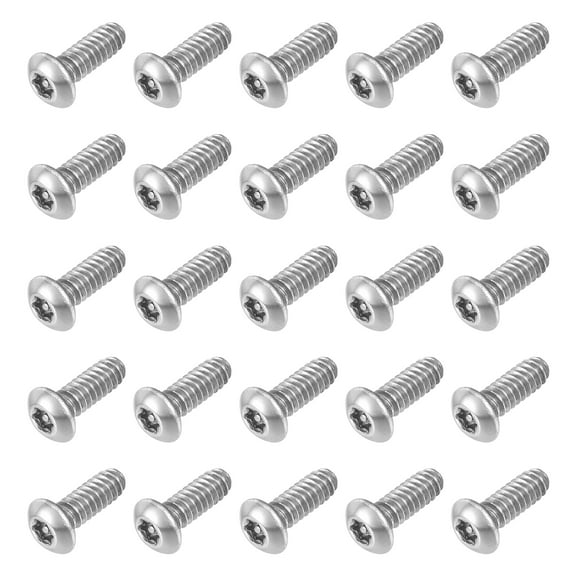 25Pack #6-32 x 3/8" 304 Stainless Steel Torx Security Machine Screws, Silver
