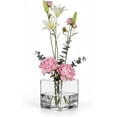 thumbnail image 5 of Clear Glass Cube Vase for Flowers, Decorative Centerpiece Table Vase, Modern Décor, 5 of 9