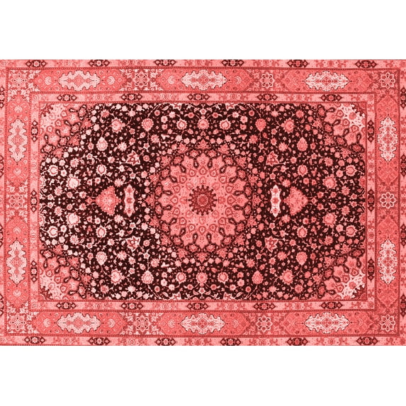 Ahgly Company Indoor Rectangle Medallion Red Traditional Area Rugs, 8' x 10'