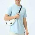 thumbnail image 6 of DJDLJWCJ Mens Short Sleeve Shirts Crewneck Solid Quick Dry Tee Lightweight Breathable Outdoor Sports T Shirt Light Blue 3XL, 6 of 6