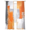 thumbnail image 2 of Orange Grey Sheer Curtains 108 Inches Long 2 Panels Graffiti Abstract Color Block Mottled Texture Light Filtering Semi Sheer Window Curtains Drapes for Bedroom Living Room 52"x108", 2 of 7